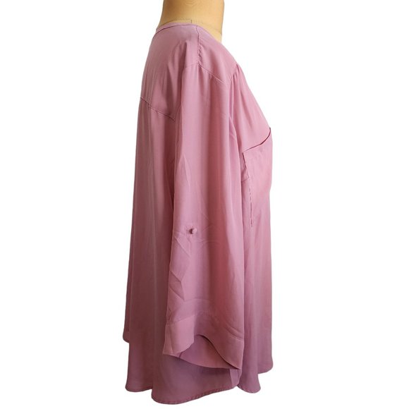 Torrid Harper Womens Pink Georgette Pullover 3/4 Sleeve Blouse Size 3 - Picture 3 of 7